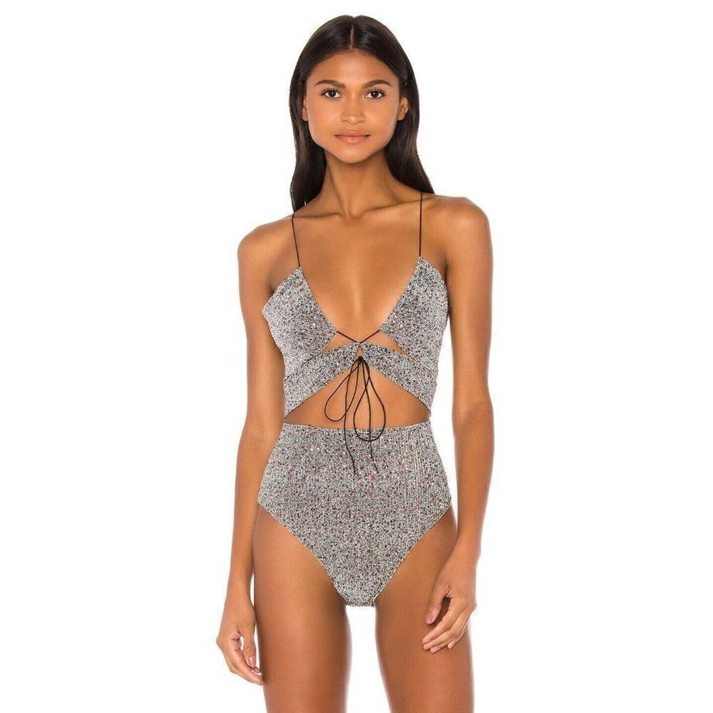 NWT FREE PEOPLE X FOR LOVE & LEMONS CONSTANCE SPARKLE BODYSUIT